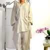 Grey Striped Linen Pajama Set, Two Piece Linen Men’s Pajama Set,Long Sleeve Linen Pajama,Linen Loungewear Set,Linen Christmas Pajama
