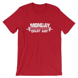 Monday Chest Day T-Shirt, Weightlifting Barbell Bench Press Tee Shirt, Workout Monday Shirt, Motivational Fitness Gym Gift Shirt