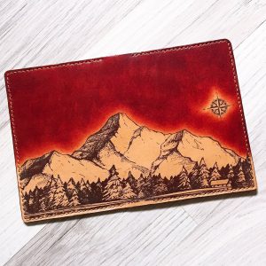 Night sky mountain men Leather Passport Wallet/Passport Cover/Passport Holder/Personalized case cover/travel accessories/gifts for traveller