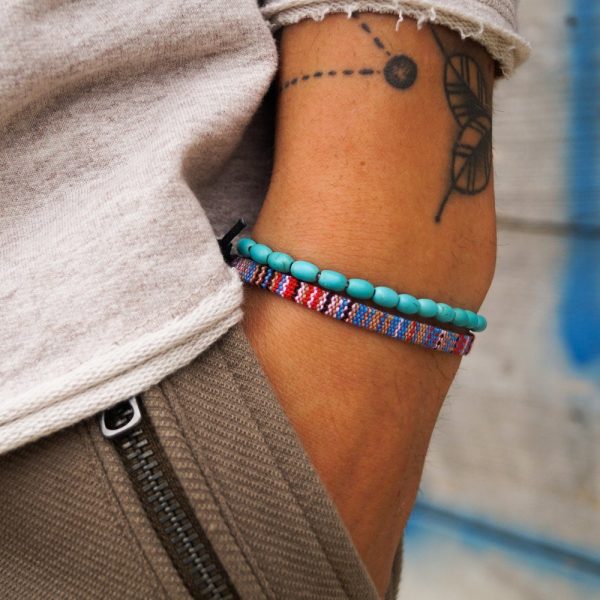 Surfer Bracelet Set for Men and Women – Handmade Boho Summer Festival Jewelry –  Mens Womens Waterproof Cotton Bracelet Set – Birthday Gift
