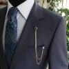 Handmade Gold Chain Jacket Brooch, Lapel Chain Pin, Men’s Women’s Jewellery, Chain Brooch, Wedding Accessory, Lapel Brooch