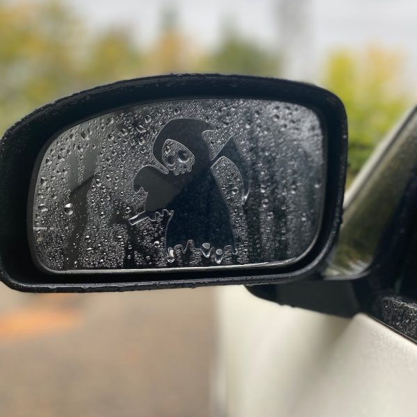 Anti Fog/Rain Grim Reaper Mirror Peeker – Car Accessories – Decals – Handmade