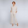 Oversized Men Linen Set – Elegant Flax Trousers and Shirt – Customizable Plus Size Lounge Wear