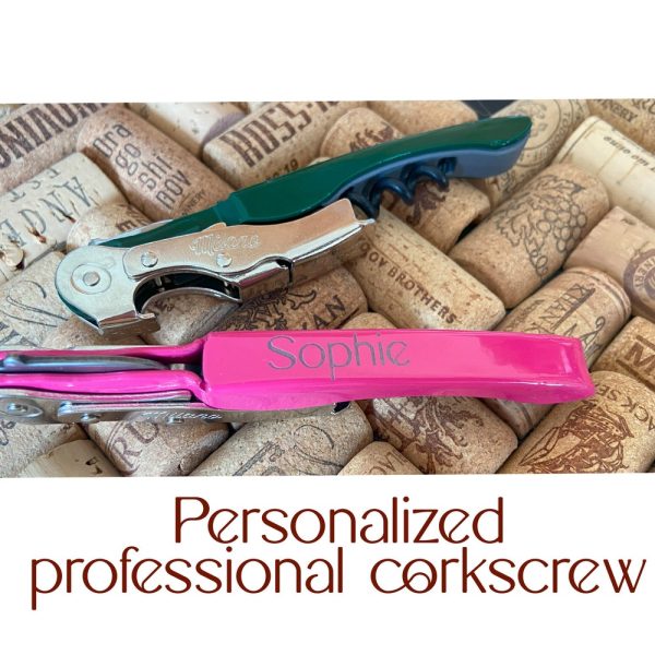 Pink Metal Corkscrew – Personalized | Sommelier gift | Wine Lover gift