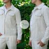 Linen Two Piece Set, Linen Shirt and Pajama Set, white linen Shirt, Linen Clothing, Plus Size Clothing, Linen Trousers, Sustainable Clothing