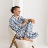 Men’s lounge linen set – Unisex oversize costume – Natural fabric flax clothes – Eco color rose – Spa clothes – Relaxed fit pants and shirt