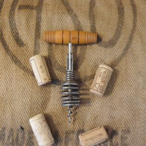 Antique spring corkscrew with turned wooden handle Wine Bottle Opener Kitchen Wine Accessories 1930s