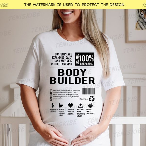 Bodybuilder Pregnancy Announcement Shirt, baby announcement shirt, Fitness maternity shirt,  Weightlifting Baby Announcement, Gym Maternity