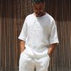 Men’s Linen Pants and Shirt Set, Linen Pants and Shirt Combo for Men, Men’s Linen Outfit, Casual Pants and Shirt for Men, Two-Piece Set.