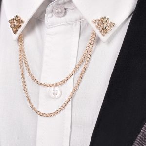 Handmade Silver, Black,Gold Collar Pins – Unique Triangle Design, Groomsmen Asking Gifts, Unisex Collar Brooch, Gift for Him