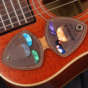 Personalized Guitar Picks Leather Holder, Custom Handmade Guitar Pick Case, Unique Gifts for Guitar Player Guitarist, Boyfriend Gift