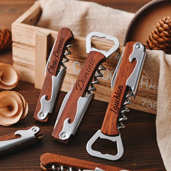 Personalized Wooden Bottle Openers, Wedding Gifts, Ideal Gifts for Groomsmen, Ideal for Wine Lovers,Custom Wine Bottle Openers