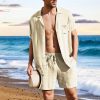 Linen Suit Men, Blue Shirt & Pants Set, Two Piece Linen Costume, Mens linen clothes