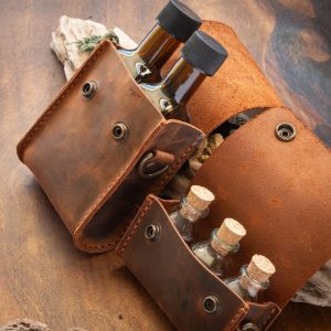 Camping Kitchen Set Handmade Leather Spice Bag Durable Kitchen and Camping Accessory Bushcraft Gear Camping Utensils