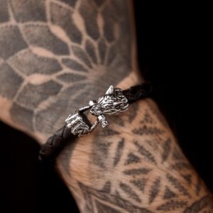Handmade Totem WOLF Bracelet,Exclusive designer bracelets for men, Custom accessories, Scandinavian, Vikings