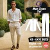 Burning Man Linen Outfit, 100% Linen Pants and Shirt Set, Two Piece Linen Set