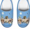 Women spa slippers felted from beige natural wool