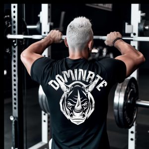 Rhino Black Gym T-Shirt – Unisex Jersey Short Sleeve Tee, Workout Tee, Fitness Shirt, Strength Training Top, Muscle Tee, Bodybuilding Tee