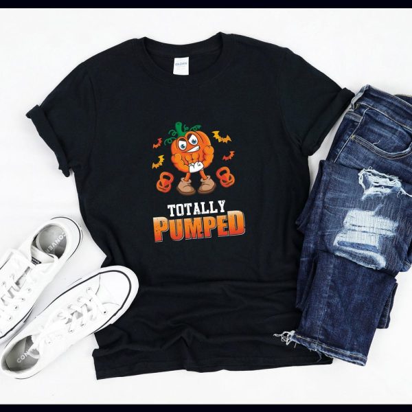 Totally Pumped Halloween Muskular Pumpkin Gym Workout | Body Building | Fitness | T-Shirt | Tank Top | Sweatshirt | Hoodie