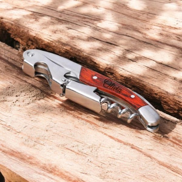 Personalized CORKSCREW Custom Engraved Wine Bottle Opener Groomsmen Fathers Day Gift for Him Dad Boyfriend Bridesmaid Her Women Mom Wedding