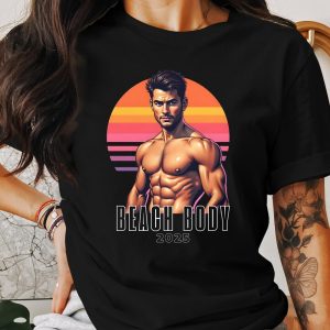 Beach Body 2025 T-Shirt, Muscle Graphic Tee, Summer Fitness Shirt, Gym Workout Top, Men’s Beach Body Apparel, Motivational Shirt