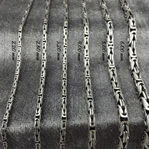 925 Sterling Silver Byzantine Chain Necklace – Oxidized Thick Round Bali Jewelry, Elegant Gift for Her & Accessories
