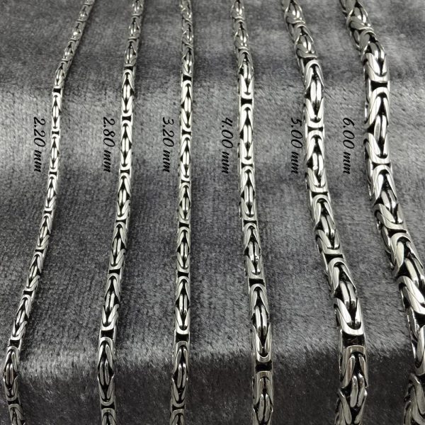 925 Sterling Silver Byzantine Chain Necklace – Oxidized Thick Round Bali Jewelry, Elegant Gift for Her & Accessories