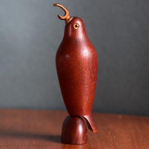 Midcentury bird bottle opener and corkscrew, teak, 1960s, Danish Design