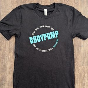 BODYPUMP TSHIRT / Circle Design / Les Mills Body Pump / Men’s Women’s Unisex / Super Soft / Bella Canvas Black Tee Shirt